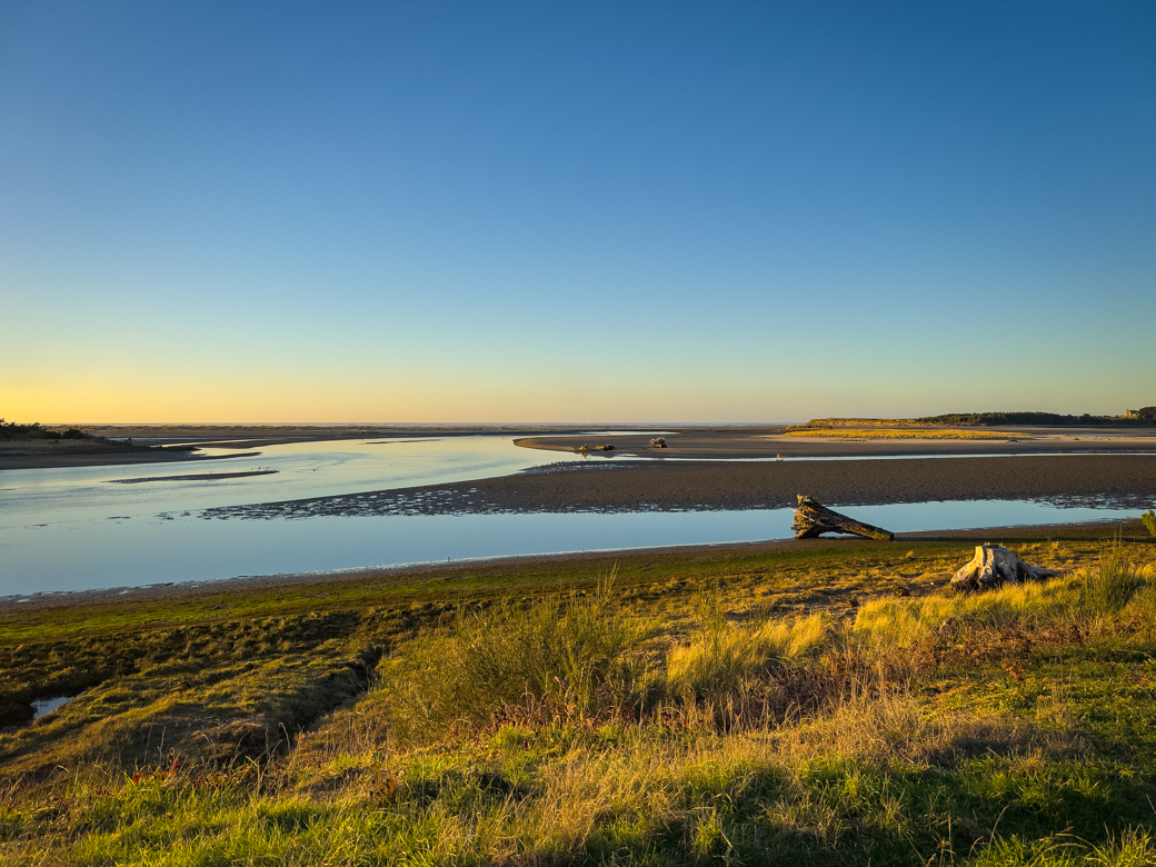 Looking at the ocean from the mouth of the Necanicum river